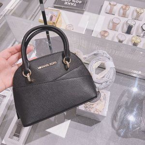 Michael Kors Jet Set Travel XS Dome Satchel Crossbody Leather Black
